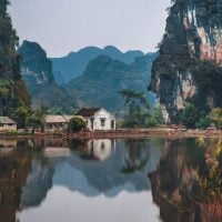 A peaceful lake scene in Vietnam